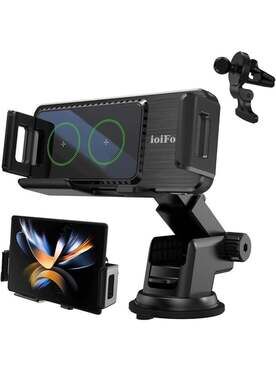 Wireless Car Charger Auto-Rotating Dual Coils Fast Charger